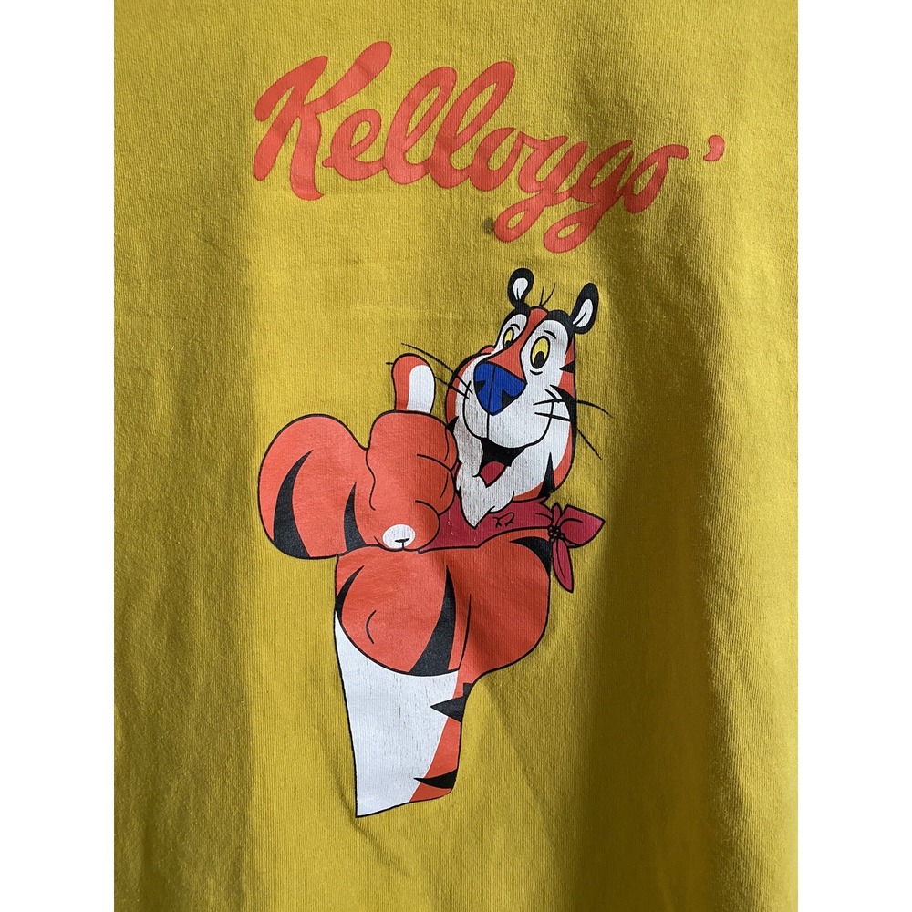 VNTG Kellogs Tony the Tiger Shirt No Size/Brand Tag Yellow Cotton 21"W x 23"H